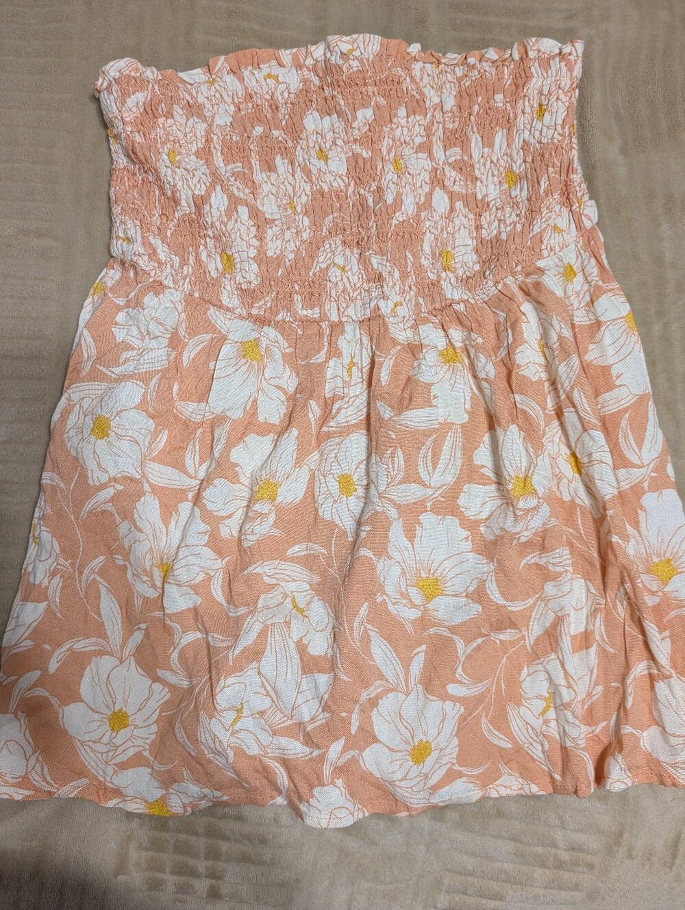 torrid Peach Floral Smocked Tube Top NWT